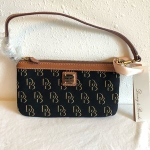 Dooney & Bourke Black-Brown Slim Wristlet ~ NWT
